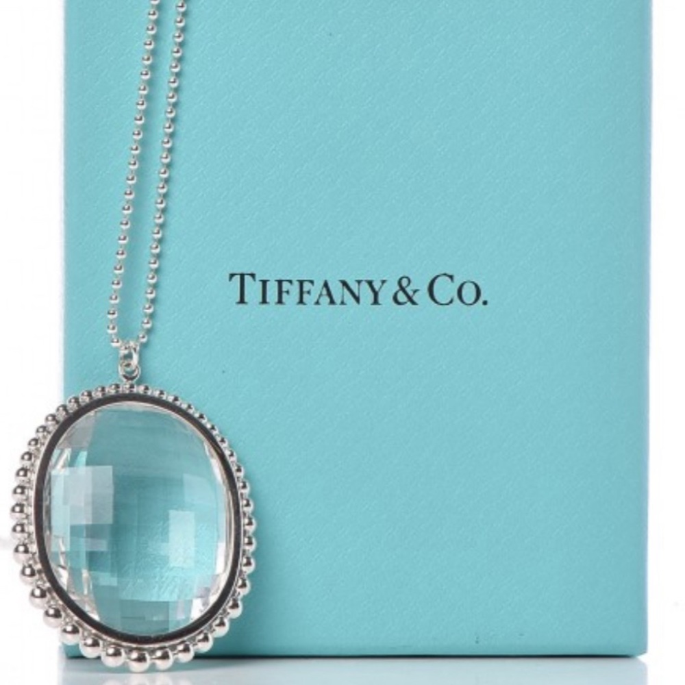 Sterling Silver Crystal Ziegfeld Oval Pendant Necklace